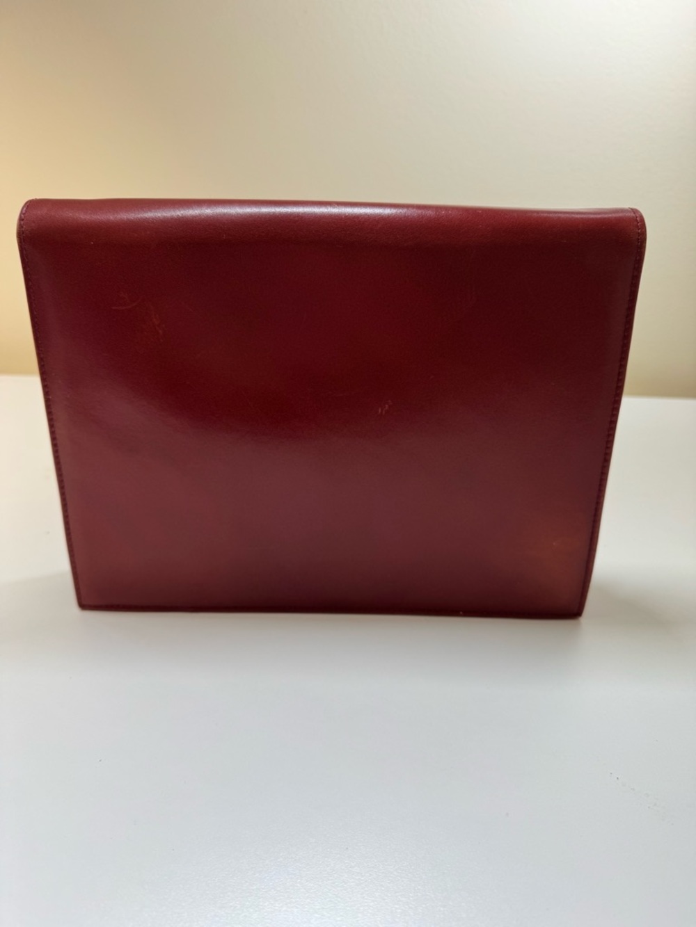 Nina Ricci Deep Red Envelope Crossbody/Clutch with Gold 'N' Accent - Vintage - Picture 4 of 14